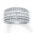 Diamond Anniversary Ring 1 ct tw Round-cut 14K White Gold