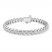 White Lab-Created Sapphire Fashion Bracelet Sterling Silver 7.25"