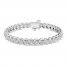 White Lab-Created Sapphire Fashion Bracelet Sterling Silver 7.25"