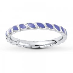 Stackable Ring Purple Enamel Sterling Silver