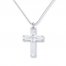 Men's Cross Necklace Stainless Steel 24" Length