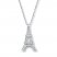 Eiffel Tower Necklace 1/20 ct tw Diamonds 10K White Gold