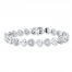 Diamond Heart Bracelet Sterling Silver