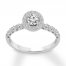 Diamond Engagement Ring 1/2 ct tw Round-cut 14K White Gold