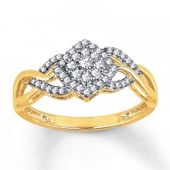 Diamond Ring 1/4 ct tw Round-cut 10K Yellow Gold