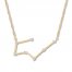 Taurus Zodiac Necklace 1/10 ct tw Diamonds 10K Yellow Gold