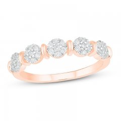 Diamond Anniversary Ring 1/4 ct tw Round-cut 10K Rose Gold