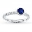 Stackable Ring Lab-Created Sapphire Sterling Silver