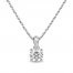 GSI Solitaire Diamond Necklace 1/4 ct tw Round-cut 14K White Gold 18"