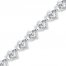 Diamond Heart Bracelet 1/15 ct tw Round-cut Sterling Silver