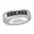 Neil Lane Men's Black Diamond Wedding Band 7/8 ct tw Round-cut 14K White Gold