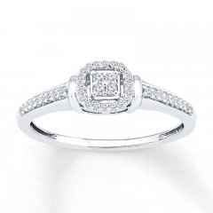 Diamond Promise Ring 1/6 ct tw Round-cut 10K White Gold