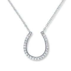 Topaz Horseshoe Necklace Sterling Silver