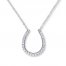 Topaz Horseshoe Necklace Sterling Silver