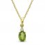 Peridot and Diamond Accent Necklace 10K Yellow Gold