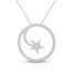 Diamond Star Circle Necklace 1/4 ct tw Round-Cut Sterling Silver 19"