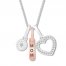 Mom Charm Necklace 1/15 ct tw Diamonds Sterling Silver/10K Gold