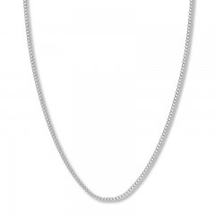 18" Curb Chain Necklace 14K White Gold Appx. 2.7mm