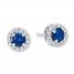 Lab-Created Blue & White Sapphire Earrings Sterling Silver