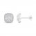 Cushion-Shaped Diamond Stud Earrings 1/2 ct tw Baguette/Round-Cut 10K White Gold