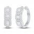 Neil Lane Diamond Hoop Earrings 3/4 ct tw Baguette & Round-Cut 14K White Gold