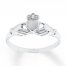 Claddagh Ring 14K White Gold