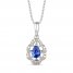 Le Vian Diamond & Sapphire Necklace 1/6 ct tw 14K Vanilla Gold 18"