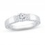 Gender Neutral Diamond Engagement Ring 7/8 ct tw Round-cut 14K White Gold