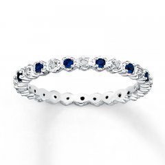 Stackable Ring Lab-Created Sapphires 1/20 ct tw Diamonds