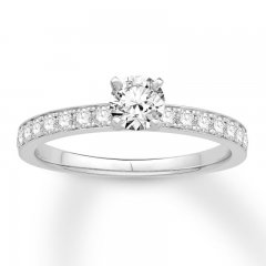 Diamond Engagement Ring 5/8 ct tw Round-cut 14K White Gold