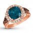 Le Vian Blue Topaz Ring 1/2 ct tw Diamonds 14K Strawberry Gold