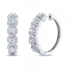 THE LEO Diamond Hoop Earrings 2 ct tw Round-cut 14K White Gold