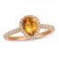 Le Vian Citrine & Diamond Ring 1/3 ct tw 14K Strawberry Gold