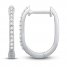 Diamond Hoop Earrings 1/10 ct tw Round-cut 10K White Gold