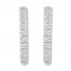 Diamond Hoop Earrings 1/5 ct tw Round-cut Sterling Silver