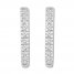 Diamond Hoop Earrings 1/5 ct tw Round-cut Sterling Silver