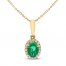 Emerald & Diamond Necklace 1/10 ct tw 10K Yellow Gold 18"