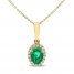 Emerald & Diamond Necklace 1/10 ct tw 10K Yellow Gold 18"