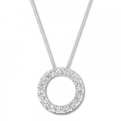 Diamond Circle Necklace 1/3 Carat tw 10K White Gold