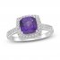 Luminous Cut Amethyst & White Topaz Ring Sterling Silver