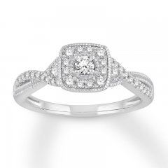 Diamond Engagement Ring 3/8 ct tw 10K White Gold