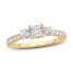 Three-Stone Diamond Engagement Ring 1 ct tw Princess/Round-Cut 14K Yellow Gold