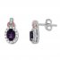 Amethyst Earrings White Topaz Sterling Silver/10K Rose Gold