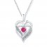 Heart Necklace Lab-Created Sapphires Sterling Silver