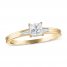 Diamond Engagement Ring 1/2 ct tw Princess/Baguette 14K Yellow Gold