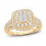 Diamond Engagement Ring 7/8 ct tw Princess/Round-Cut 14K Yellow Gold