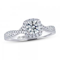 THE LEO Ideal Cut Diamond Engagement Ring 1 ct tw 14K White Gold