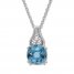 Cushion-Cut Blue Topaz Necklace White Topaz Sterling Silver