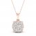 Diamond Halo Necklace 1 ct tw Round-Cut 10K