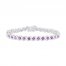 Amethyst Line Bracelet 10K White Gold 7.25"